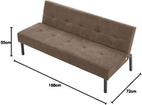 Sofa Bed 3 Seater Sofa Click Clack Bed Sleeper on Metal Frame Legs for Study Guest and Living Room