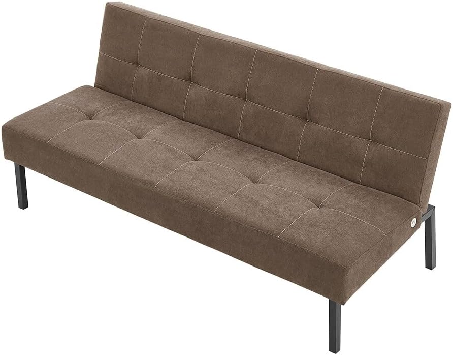 Sofa Bed 3 Seater Sofa Click Clack Bed Sleeper on Metal Frame Legs for Study Guest and Living Room