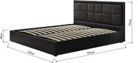 Ottoman Lift Storage Bed Frame with LED Headboard, Faux Leather