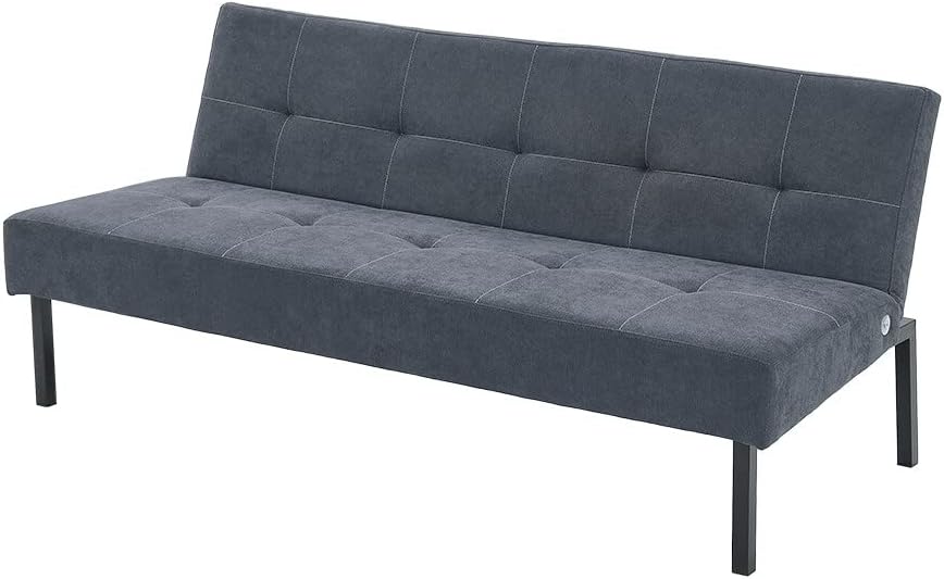 Sofa Bed 3 Seater Sofa Click Clack Bed Sleeper on Metal Frame Legs for Study Guest and Living Room