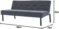 Sofa Bed 3 Seater Sofa Click Clack Bed Sleeper on Metal Frame Legs for Study Guest and Living Room