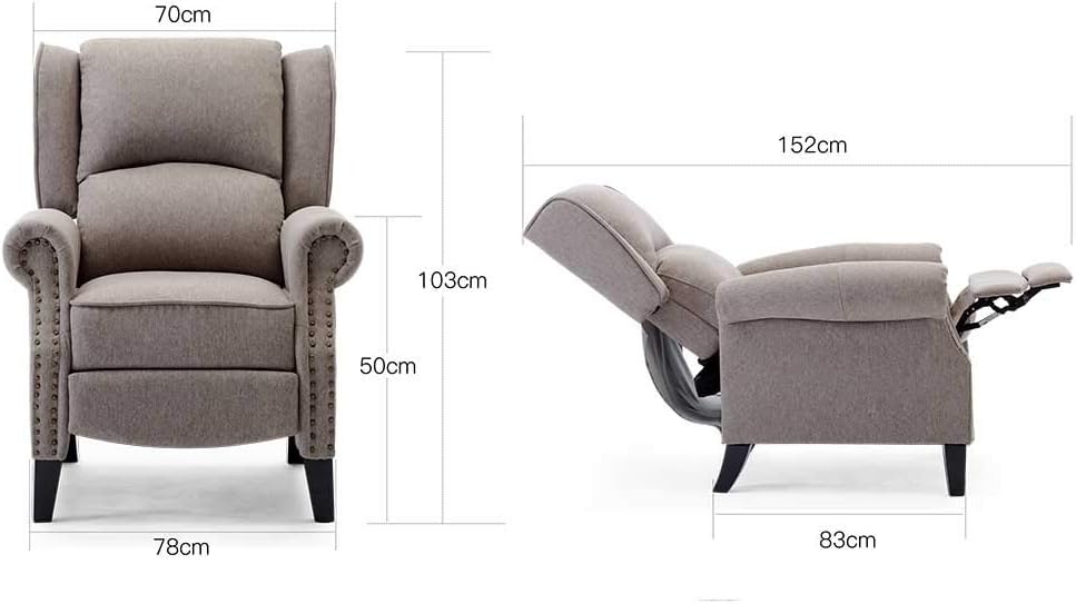 Sofa CHARLOTTE MODERN FABRIC PUSHBACK RECLINER ARMCHAIR SOFA ACCENT CHAIR