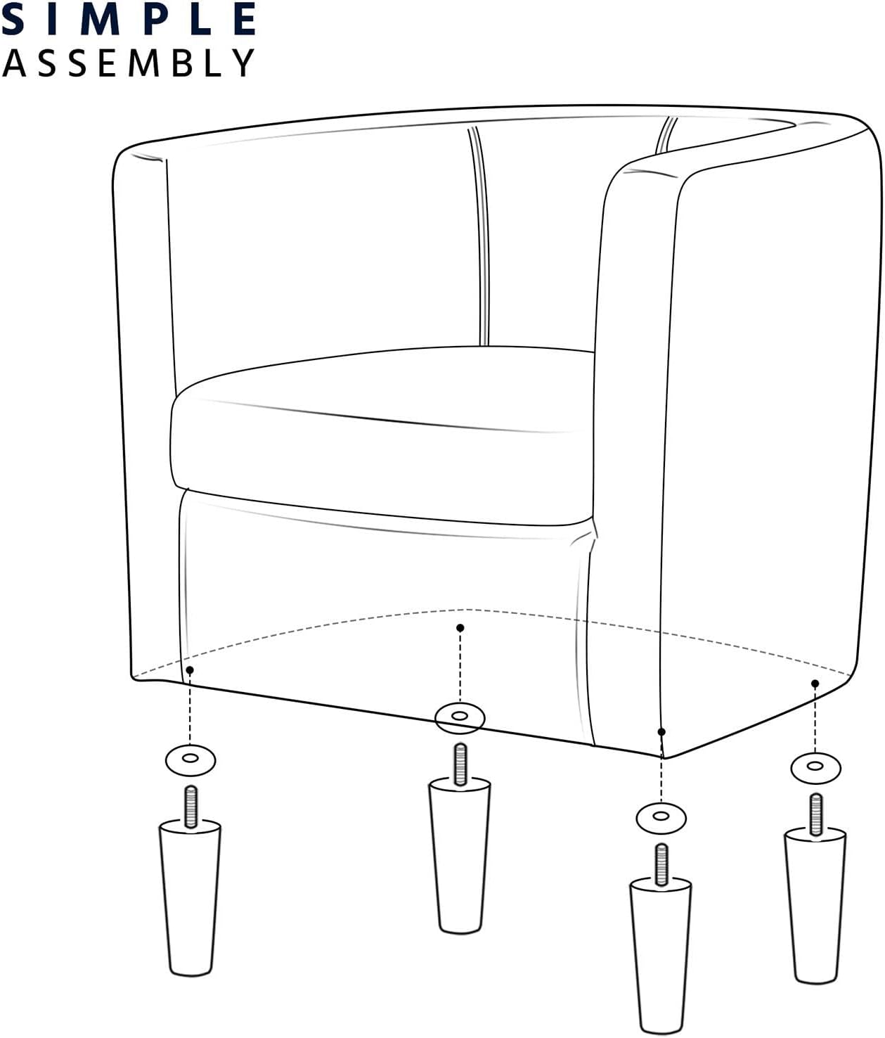 Sofa Velvet Tub Chair, Modern Upholstered Armchair, Accent Club Sofa Chair, Barrel Corner chair