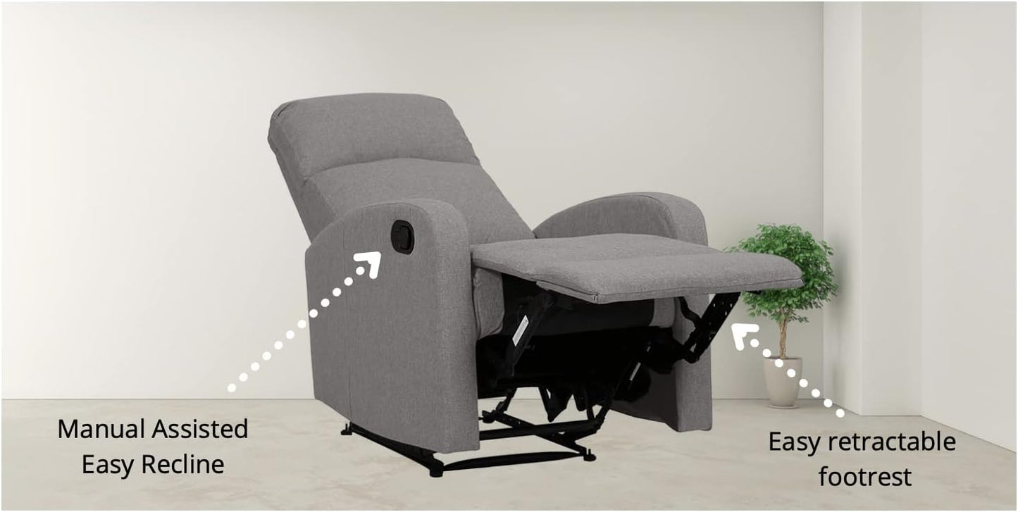 Sofa Recliner Arm Chair with Adjustable Leg Rest and Reclining Functions Fabric