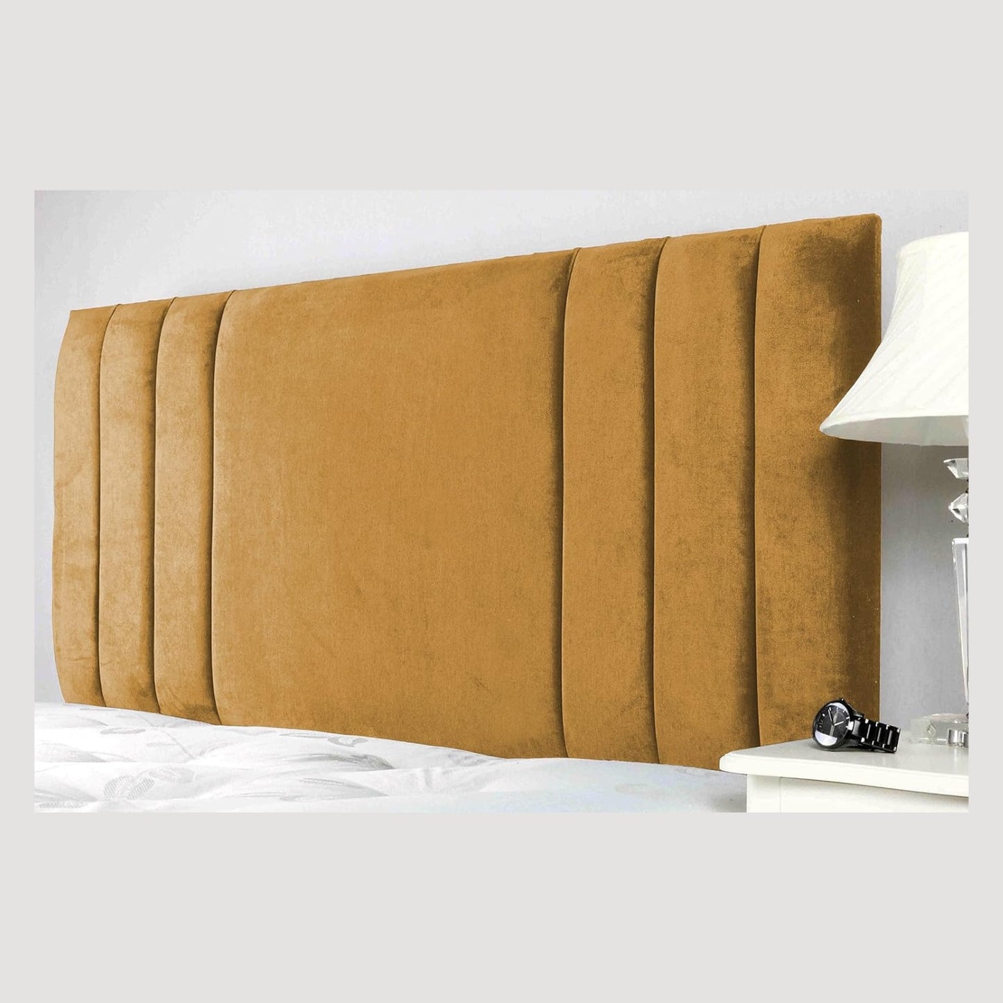 Headboard Upholstered In Extravagant Plush Velvet in Slick 26" MUSTARD