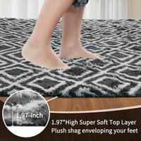 Rugs Living Room 200 x 300cm, Grey & White Area Rugs for Bedroom Washable Anti Slip