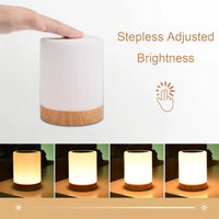 Portable RGB LED Night Light Touch Lamp Rechargeable Battery Table Light Dimmable Bedside Lamps