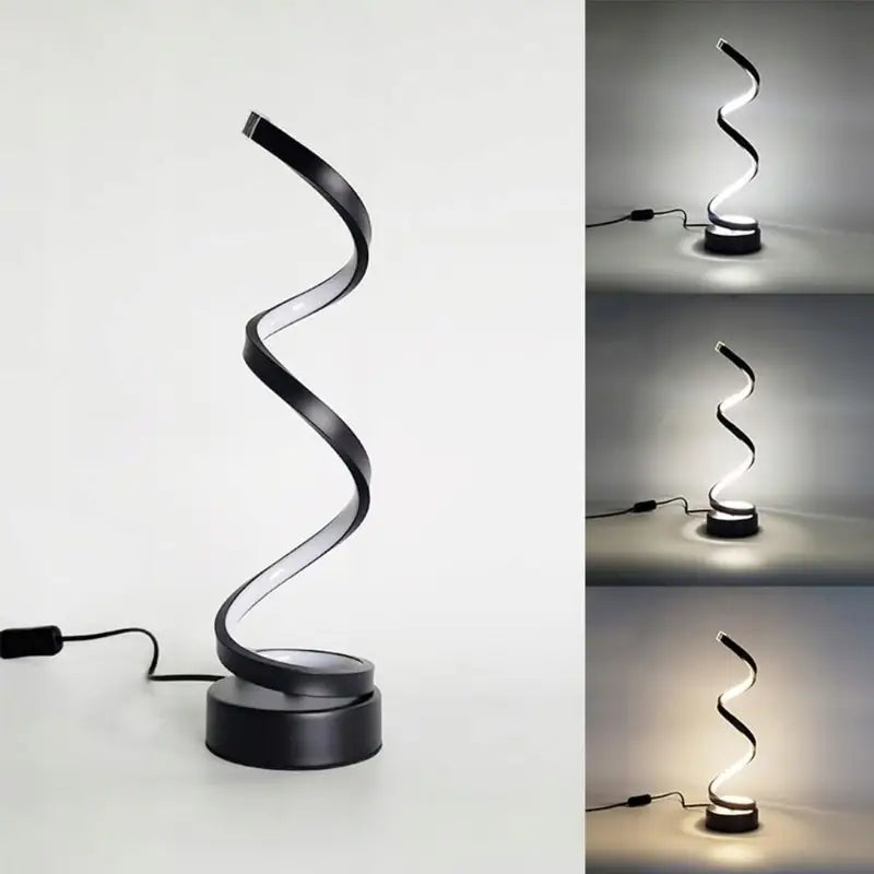 Novelty spiral shape table lamp light USB LED night studio bedroom living room