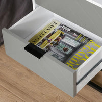 Bedside Cabinet with 2 Drawer Storage Unit,Metal Base, for Living Room, Study Room, Bedroom