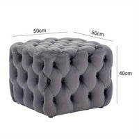 Chesterfield Square Footstool Coffee Table Velvet Footstool Pouffe Ottoman Seat 50x50x40cm