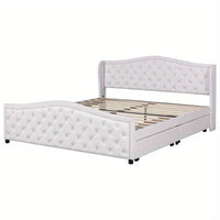 Chesterfield Style (DOUBLE) Upholstered Bed with High Headboard (MATTRESS NOT INCLUDED)