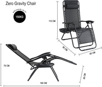 Garden Furniture Zero Gravity Chair | Set of 2 | Heavy Duty Textoline | Outdoor & Garden