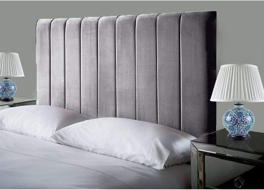 Headboards in Elegant Plush Velvet Fabric, for Divan Beds, 24" SILVER