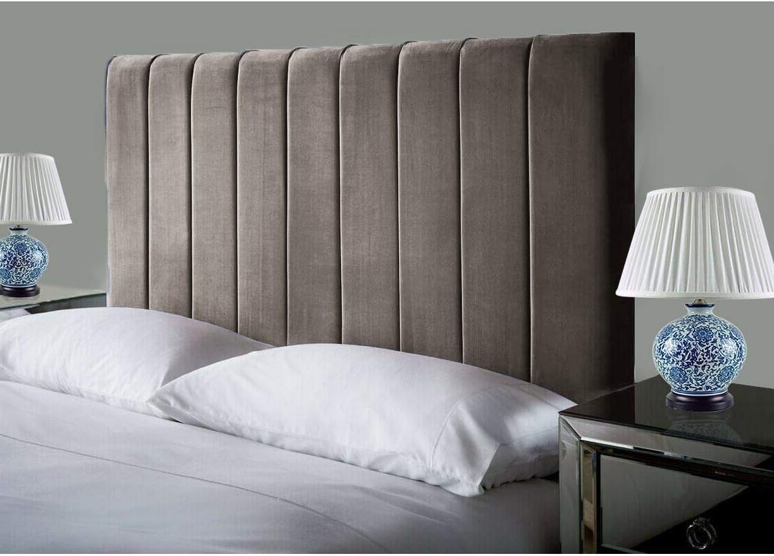 Headboards in Elegant Plush Velvet Fabric, for Divan Beds, 24" MOCCA