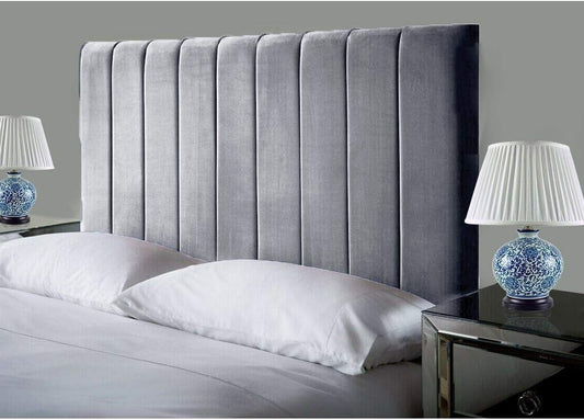 Headboards in Elegant Plush Velvet Fabric, for Divan Beds, 24" GREY