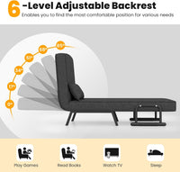 Sofa Folding  Bed, 4-in-1 Convertible Lounge Recliner Sleeper with 6-Position Adjustable Backrest