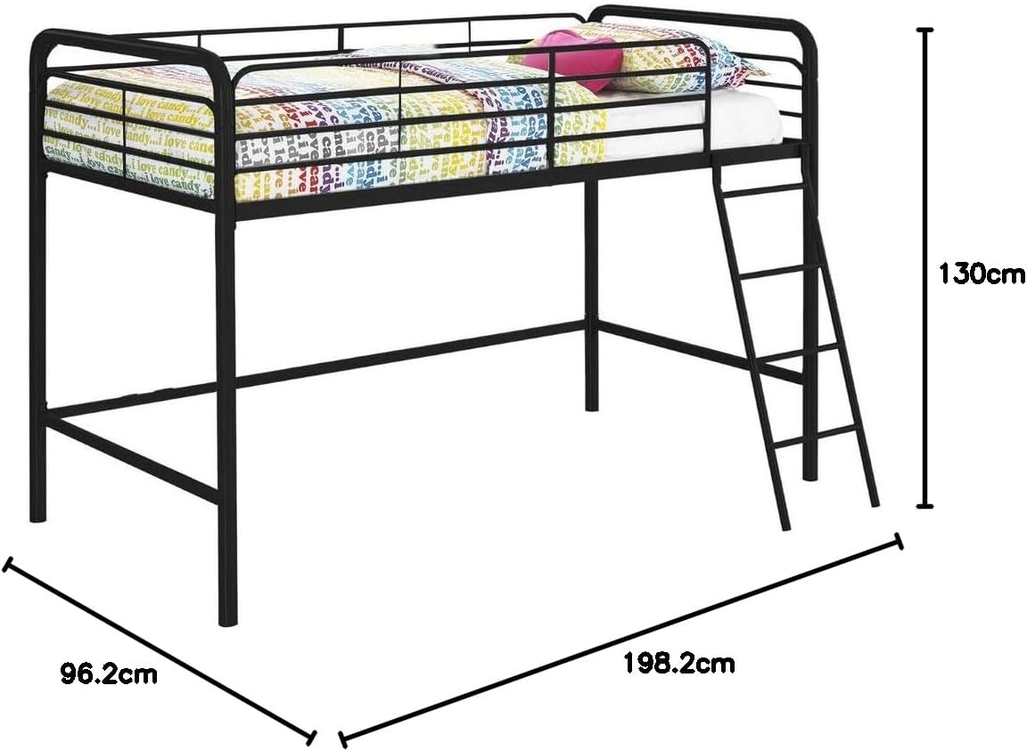 Bunk Bed Frame 3ft Single Midsleeper Bunk Bed Black Single