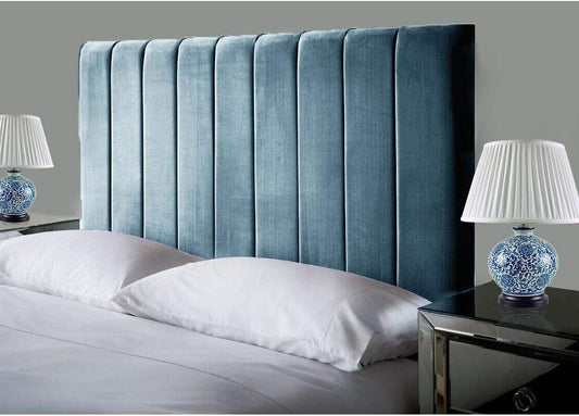 Headboards in Elegant Plush Velvet Fabric, for Divan Beds, 24" SKY