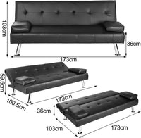 Sofa Modern Sofa Bed 3 Seater Sofa Settee Recliner Couch with Metal Legs