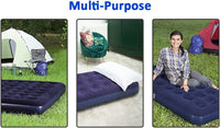 Air Single & Double Mattress 23cm Flocked Inflatable Vinyl Coil Beam Air Bed