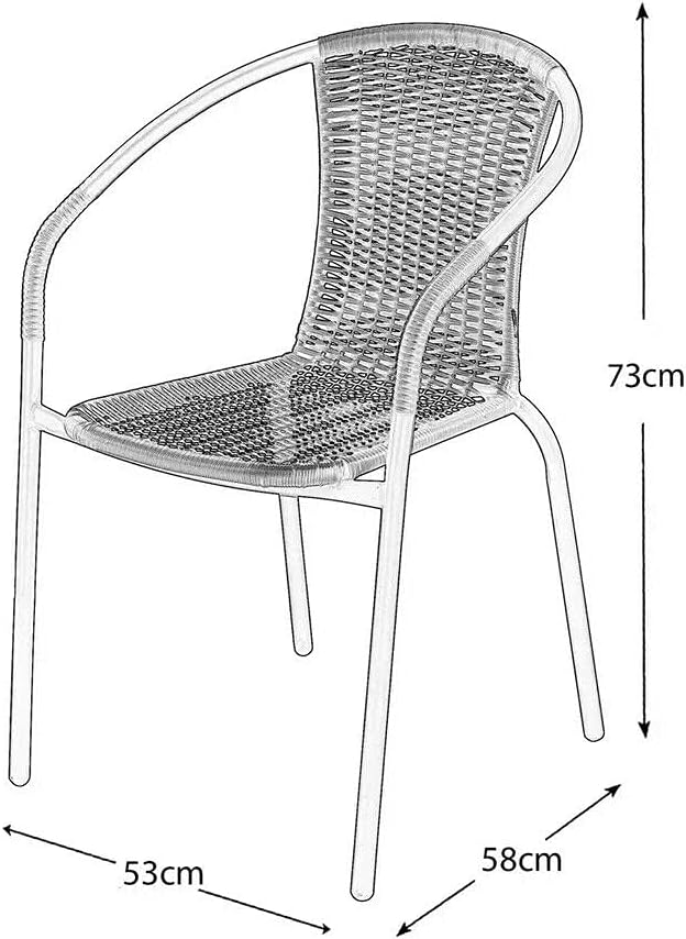 Garden Furniture Rattan 3 Piece  Set Outdoor Patio Chairs And Steel Table For BBQ’s