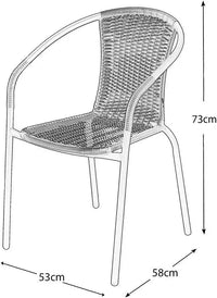 Garden Furniture Rattan 3 Piece  Set Outdoor Patio Chairs And Steel Table For BBQ’s