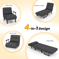 Sofa Folding  Bed, 4-in-1 Convertible Lounge Recliner Sleeper with 6-Position Adjustable Backrest