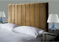 Headboards in Elegant Plush Velvet Fabric, for Divan Beds, 24" MUSTARD