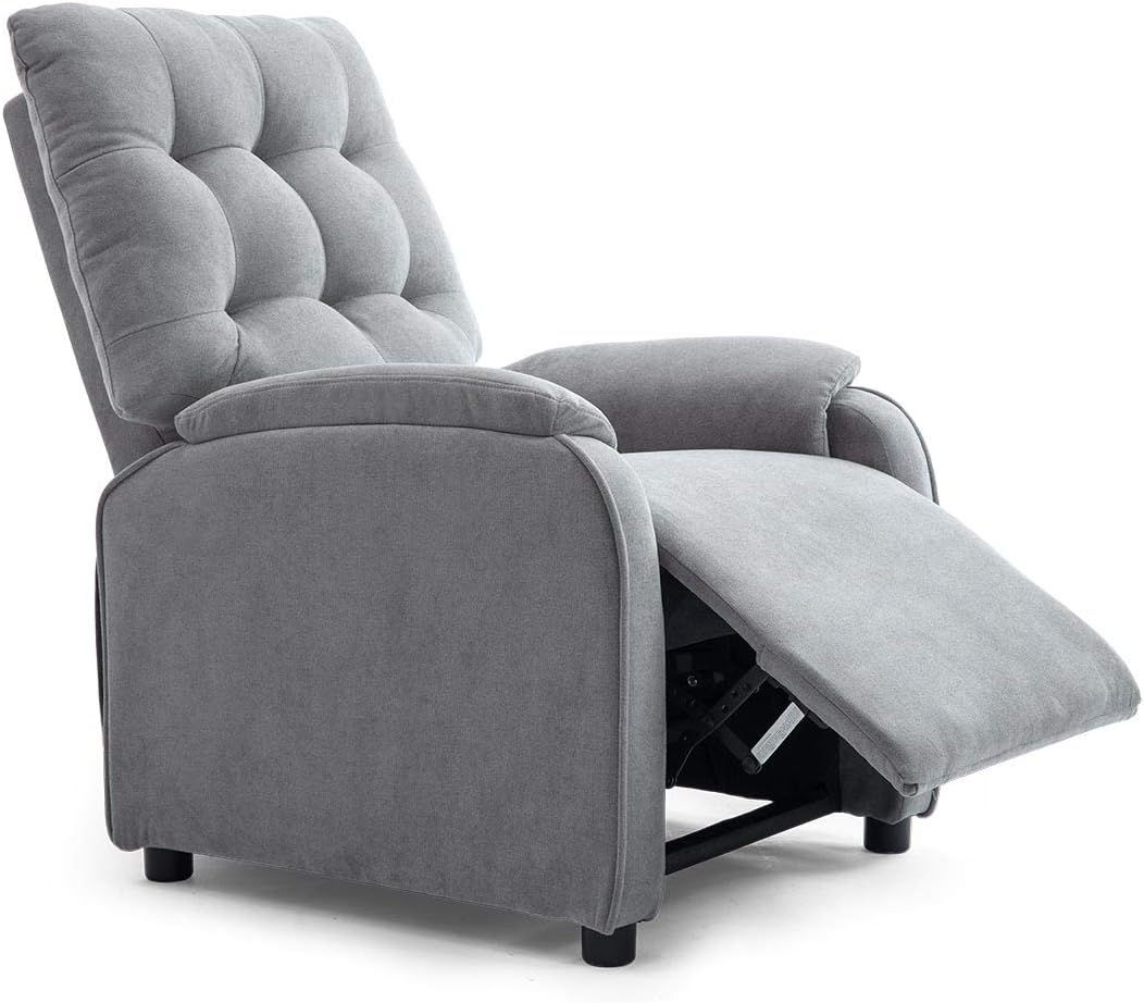 Sofa CHARLBURY FABRIC RECLINER ARMCHAIR SOFA FIRESIDE CHAIR RECLINING CINEMA (Grey)