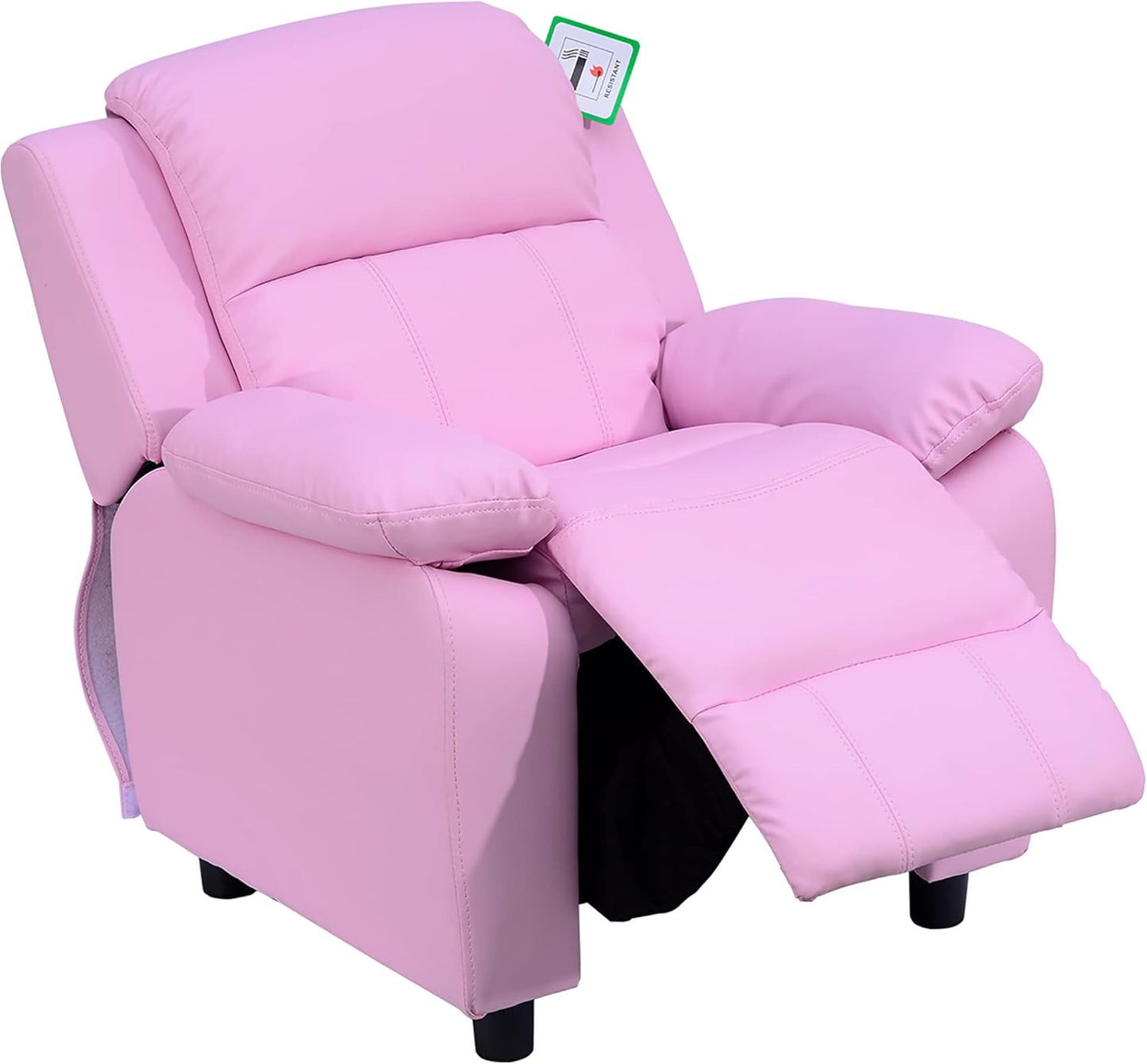 Kids Sofa Armchair Toddler Recliner Children's Chair Lounger Games Chair PU Leather w/Storage (Pink)