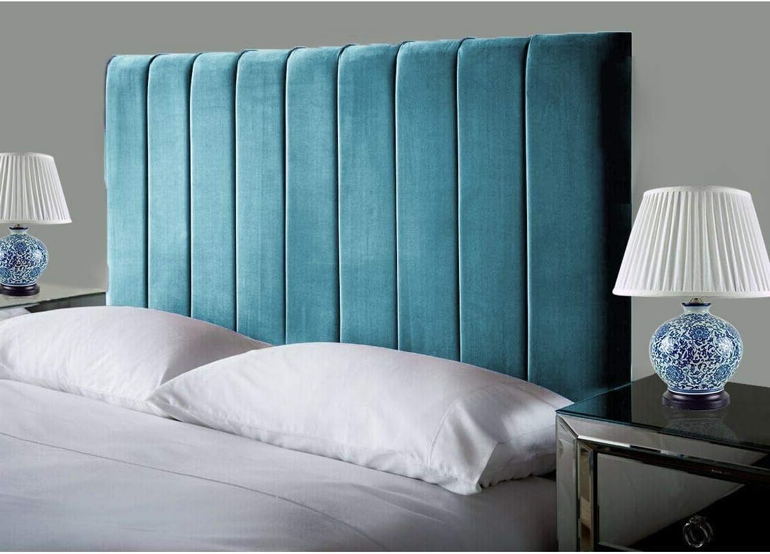 Headboards in Elegant Plush Velvet Fabric, for Divan Beds, 24" TURQUOICE