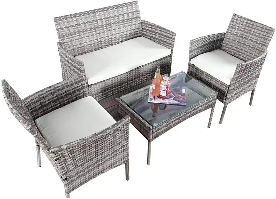 Garden Furniture Sofa Rattan Garden Furniture Set 4 Pc Table and Chairs 4 Piece