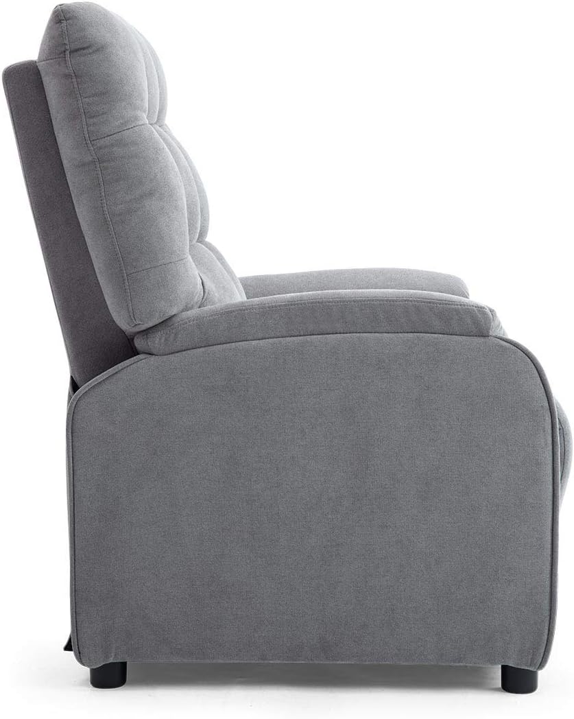 Sofa CHARLBURY FABRIC RECLINER ARMCHAIR SOFA FIRESIDE CHAIR RECLINING CINEMA (Grey)