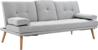 Sofa 3 Seater Sofa Bed Scandi Style Recliner Thick Cushions Convertible Adjustable Split Back