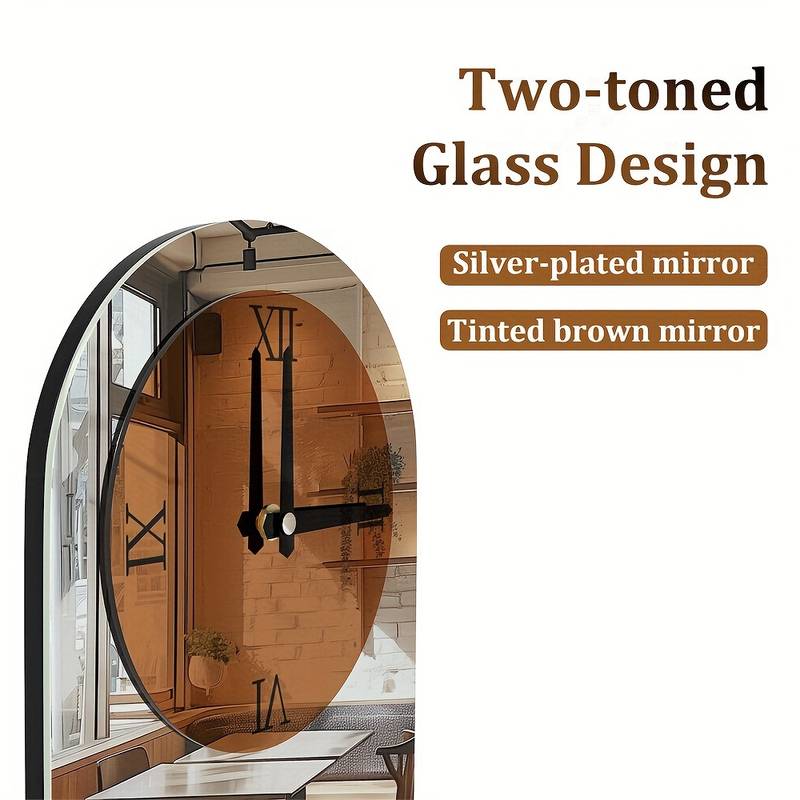 Modern Mirrored Wall Clock Long Oblong Silent Non Ticking Clock For Living Room Kitchen (32 x 100 cm)