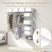 Wardrobe Wall Mounted Closet System Metal Hanging Storage Organizer Rack