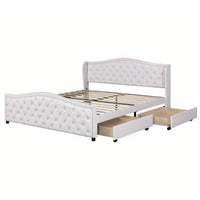 Chesterfield Style (DOUBLE) Upholstered Bed with High Headboard (MATTRESS NOT INCLUDED)