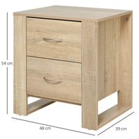 BROWN Bedside Table with 2 Drawers, Bed Side Table for Bedroom, Living Room