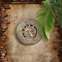 Garden Wall Clock Outdoor Garden Wall Station Clock Vintage Hanging Clock Thermometer Clock