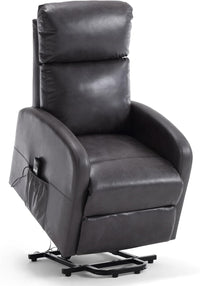 Sofa Dom Electric Recliner Armchair - Dark Grey. Riser And Recliner Chairs, Bonded Leather