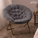 Sofa Accent Chair, Faux Fur Cozy Chair for Bedroom/X-Large (Grey Fur, Gold Metal)