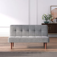 Sofa Bed 2 Seater Occasional Sofa Linen Fabric Single Corner Sofa Couch Settee Recliner Sleeper Sofa