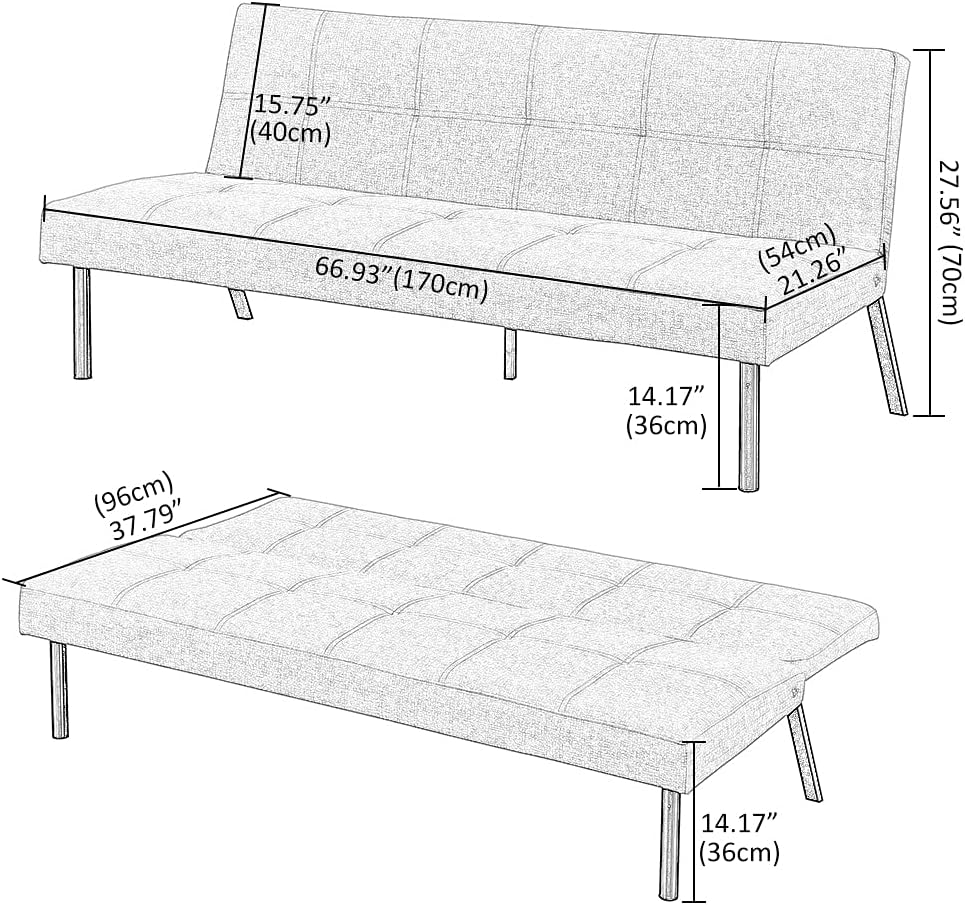 Sofa Modern 3 Seater Sofa Bed Sofa Couch Settee Sleeper for Living Room Guest Bed Sofa