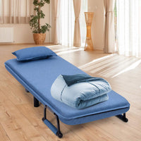 Sofa Folding Sofa Bed, 3-in-1 Convertible Recliner Chair with Pillow and Caster