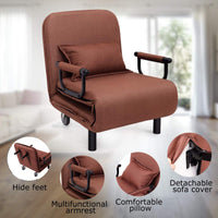 Sofa Folding Sofa Bed, 3-in-1 Convertible Recliner Chair with Pillow and Caster