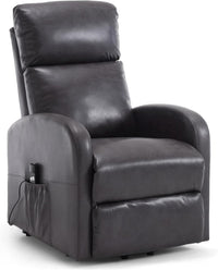 Sofa Dom Electric Recliner Armchair - Dark Grey. Riser And Recliner Chairs, Bonded Leather