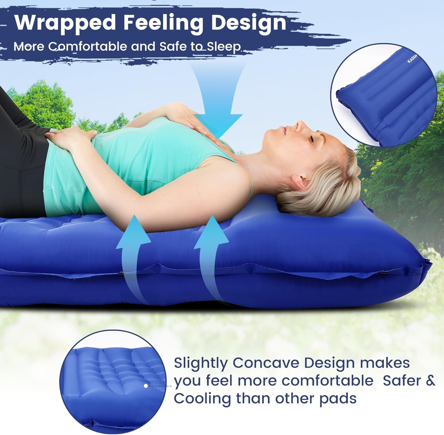 Air Single Mattress Sleeping  Ultralight & Thick Inflatable Camping Sleeping Pad