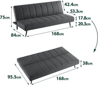 Sofa Quinn Clic Clac Sofa Bed - 2-in-1 Folding Sofa Bed - Suitable for Guest Rooms