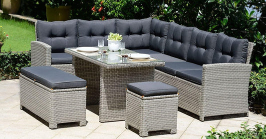 Garden Furniture Sofa Furniture Barcelona Luxury 10 Seater Casual Dining Rattan set