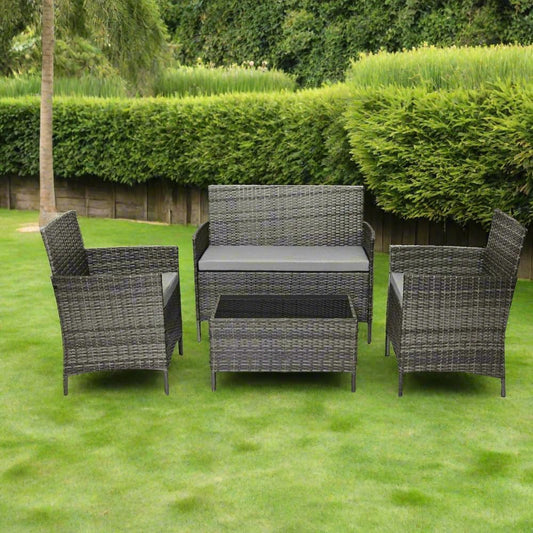 Garden Furniture Sofa Grey Rattan  Set Patio Conservatory Balcony Indoor Outdoor